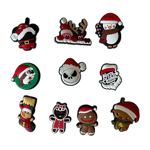 NEW Nightmare Before Christmas SHOE CHARMS 10pc for Croc Shoes Zippers Holiday - Picture 1 of 7